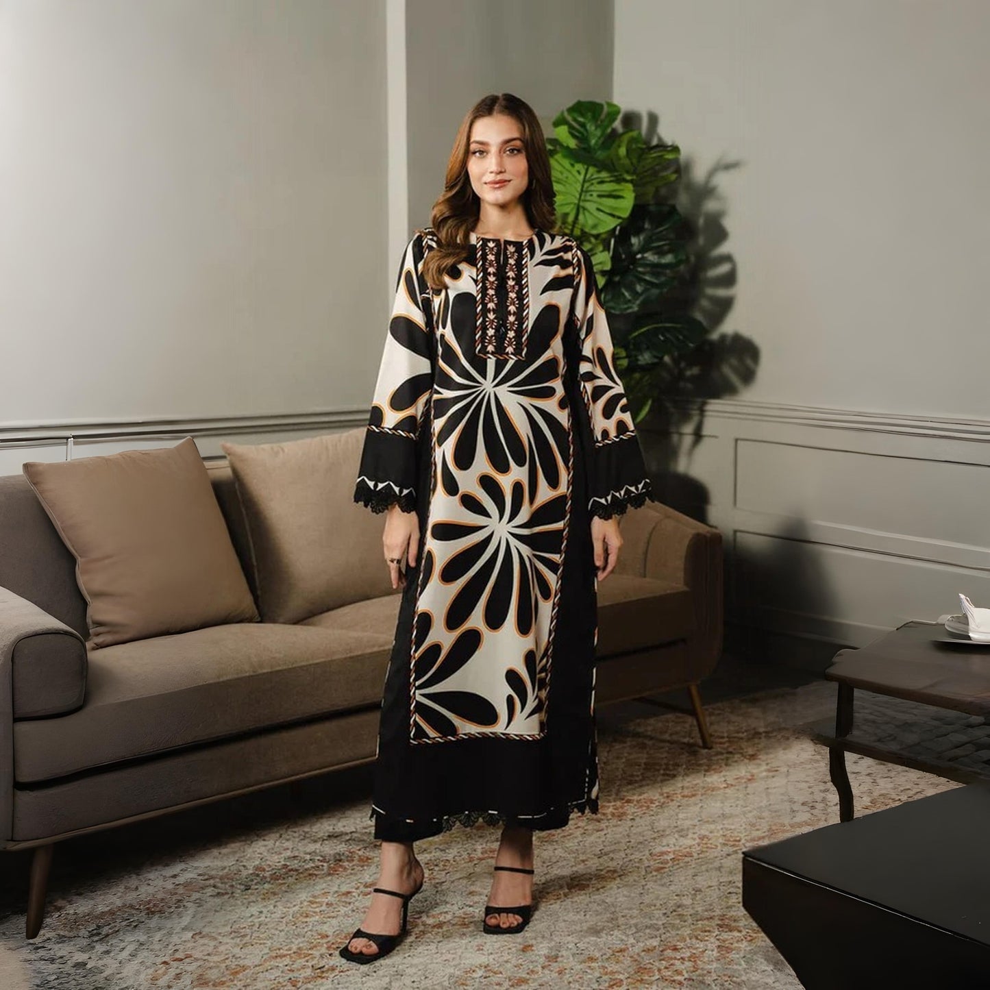 Lulusar black - Stitched 2 Pc Suit