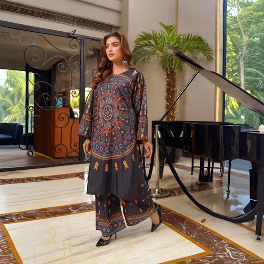 Khaddi Black - Stitched 2 Pc Suit