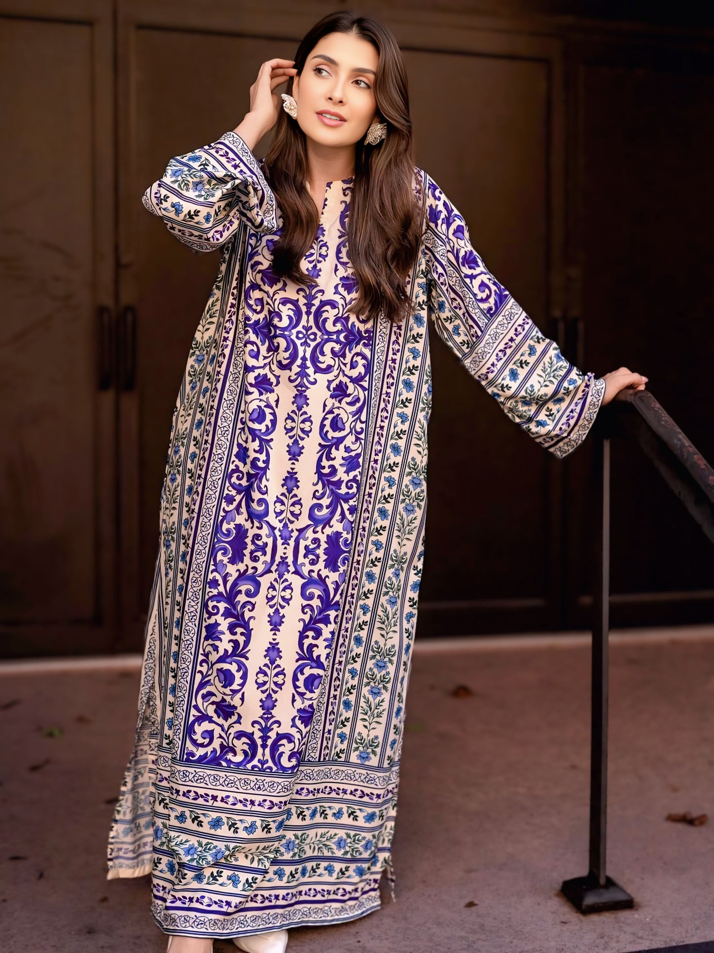 SuperStar - 2PC Winter Printed Kaftaan