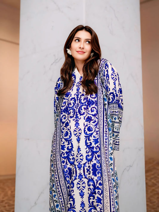 SuperStar - 2PC Winter Printed Kaftaan