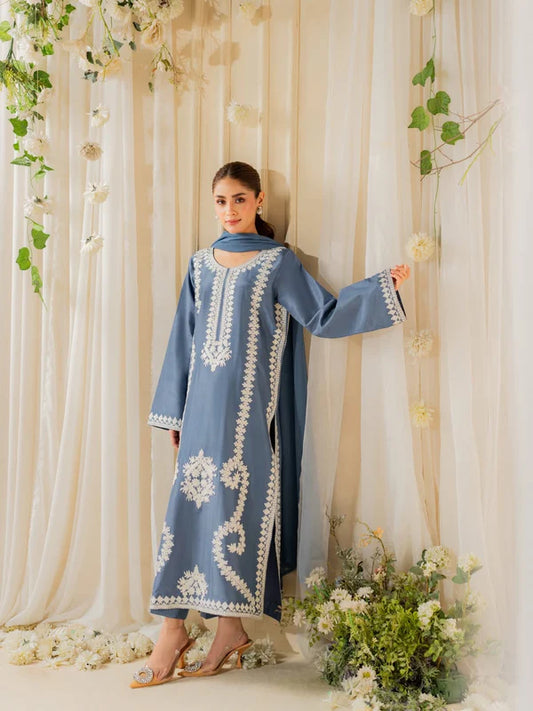 Neelam Blue Embroided 3 PCs