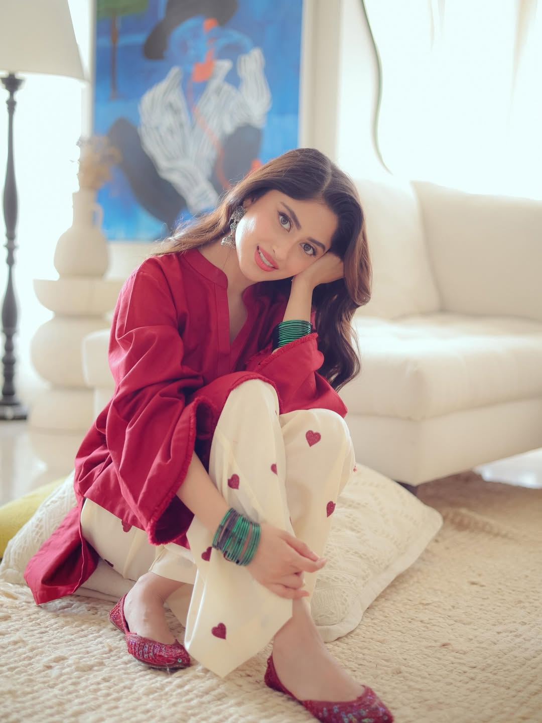 RED HEARTS Stitched 2PC