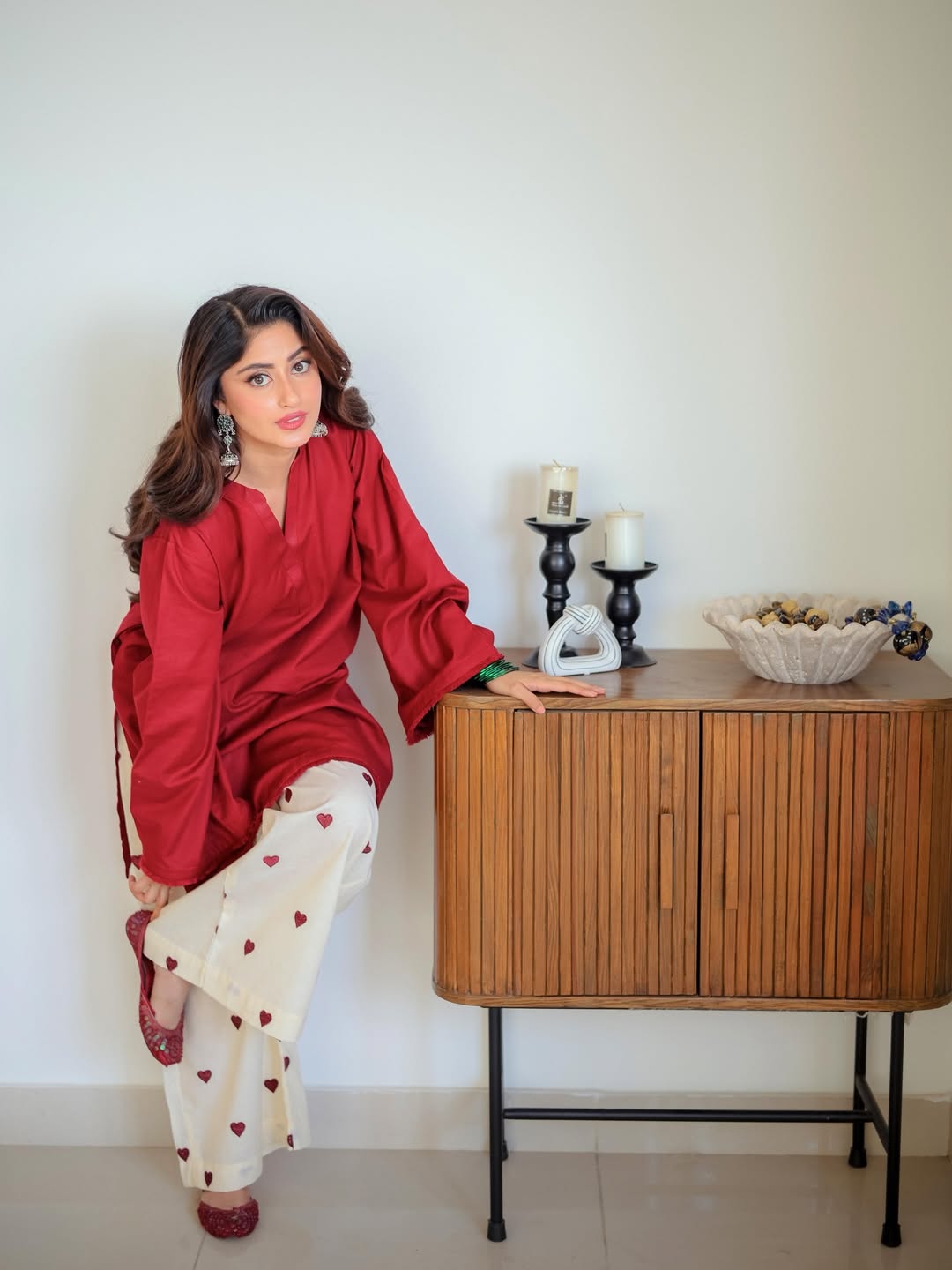 RED HEARTS Stitched 2PC