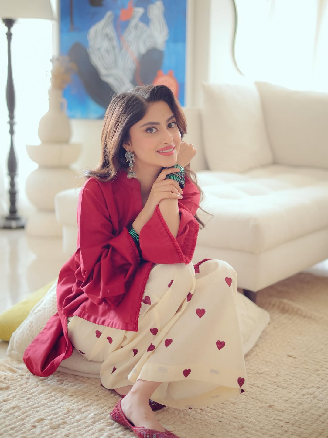 RED HEARTS Stitched 2PC