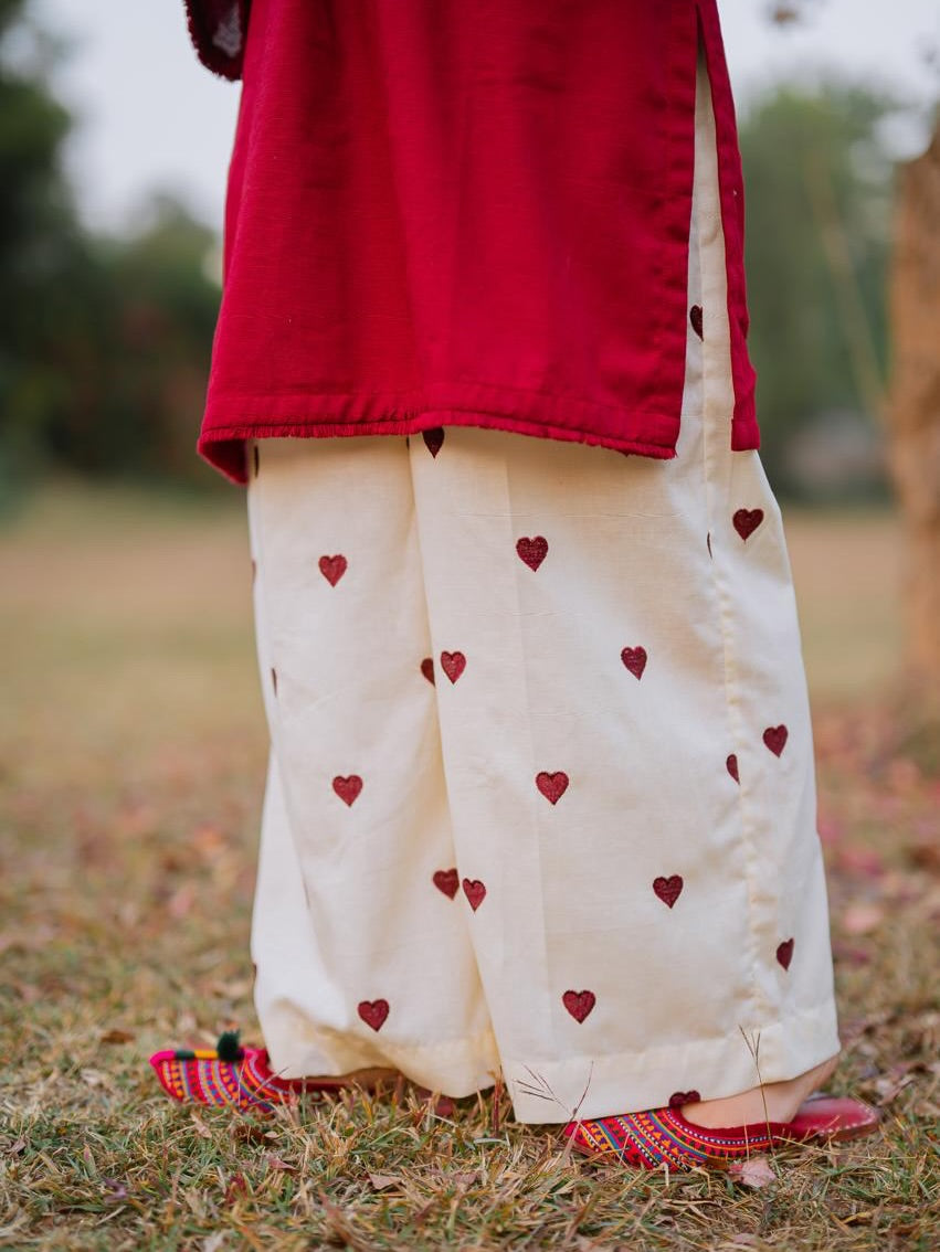 RED HEARTS Stitched 2PC