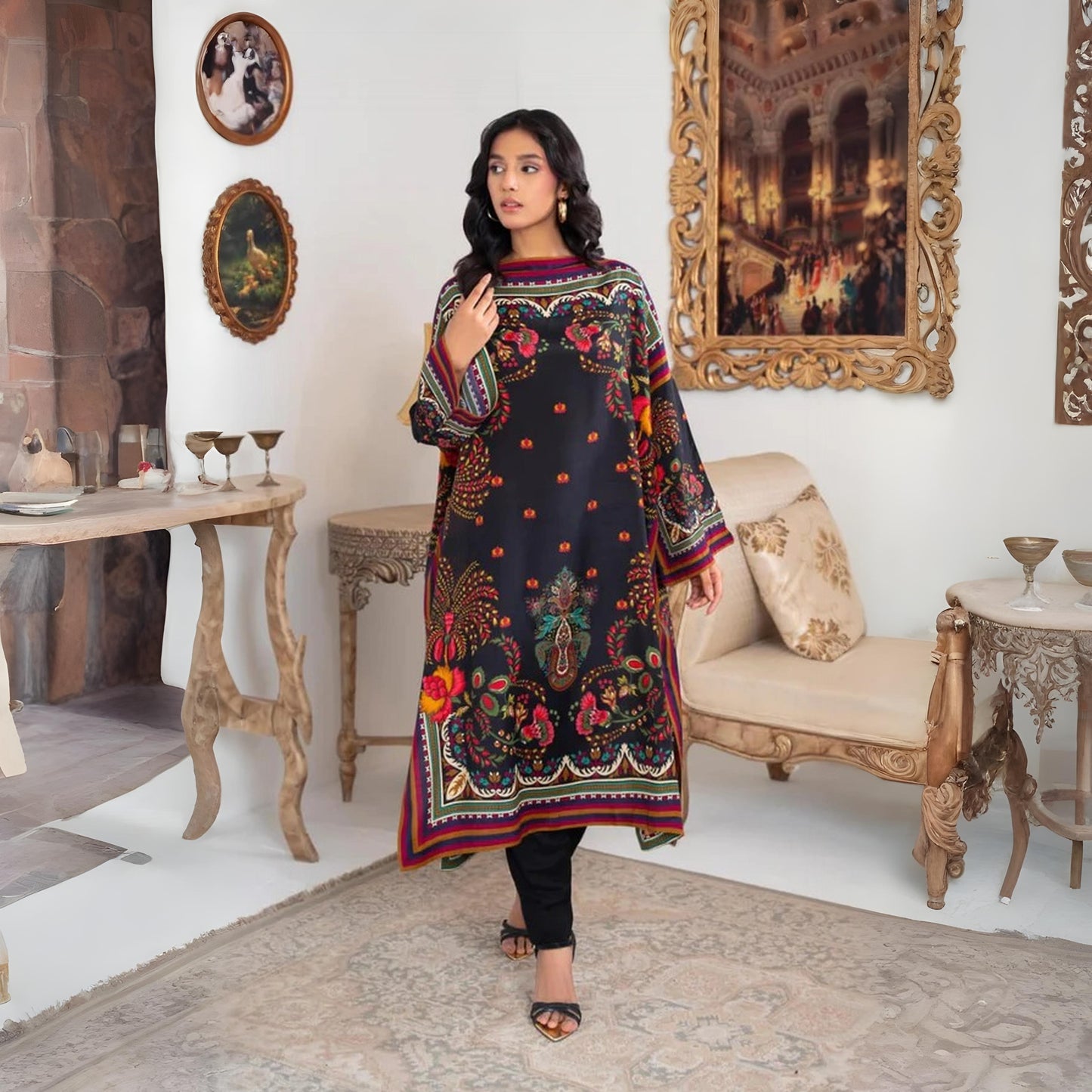 Zarqa - Stitched 3 Pc Suit