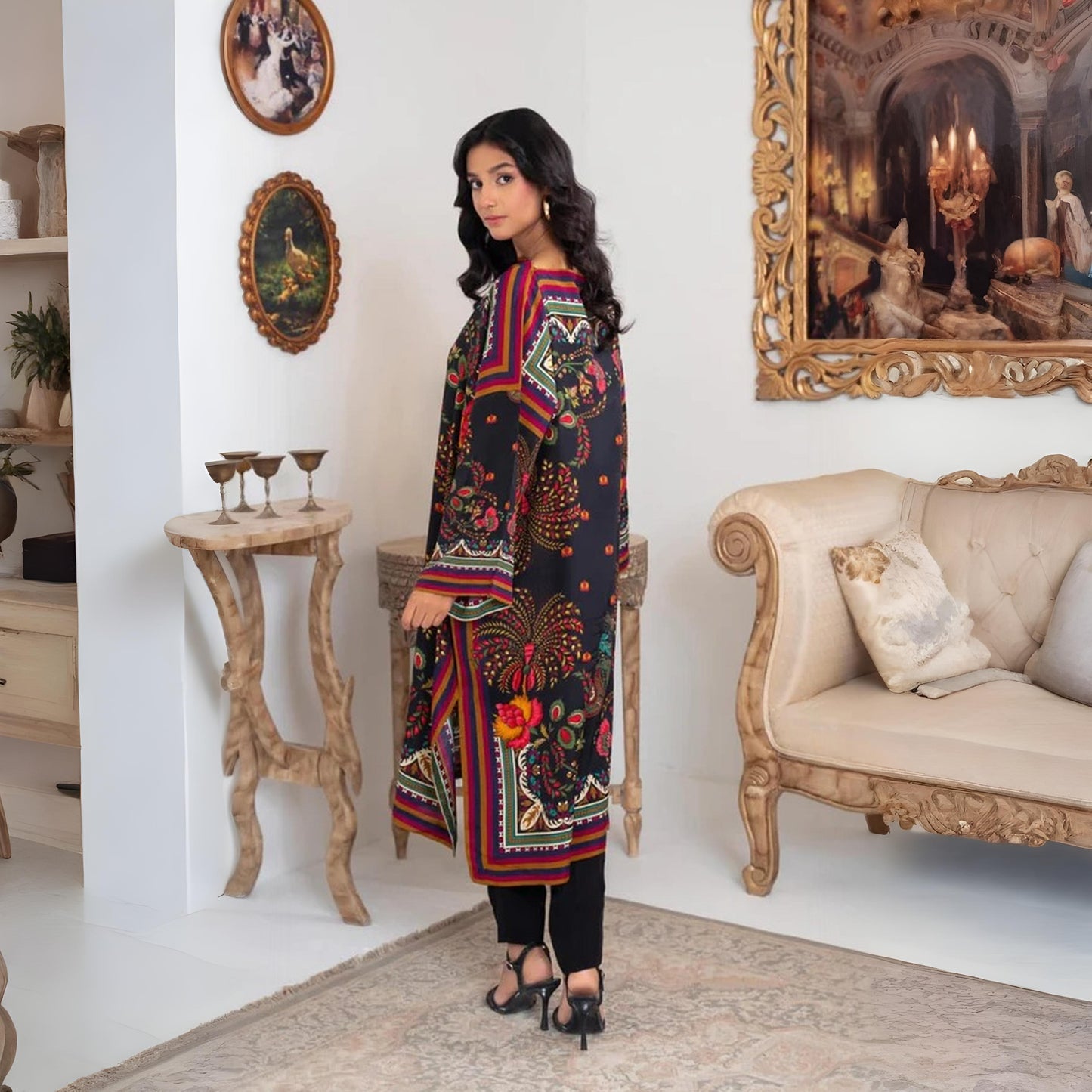 Zarqa - Stitched 3 Pc Suit
