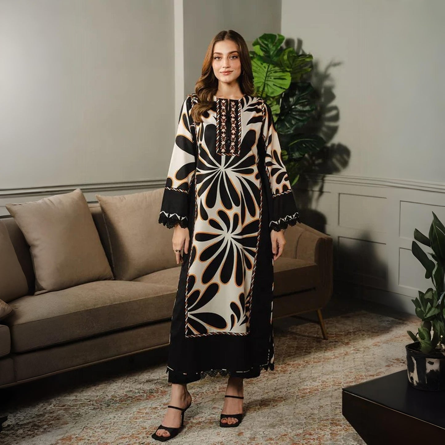 Lulusar black - Stitched 2 Pc Suit