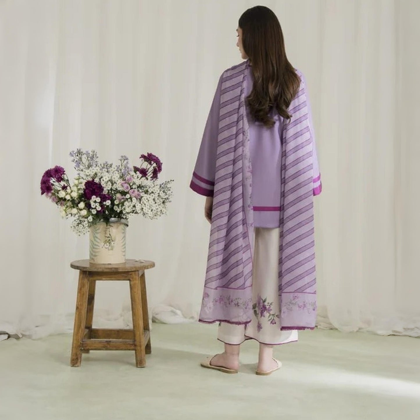 Lavender - Stitched 3 Pc Suit