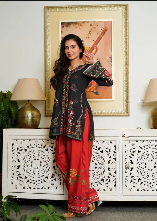 ETHNIC (BLACK & RED STITCHED 2PC)