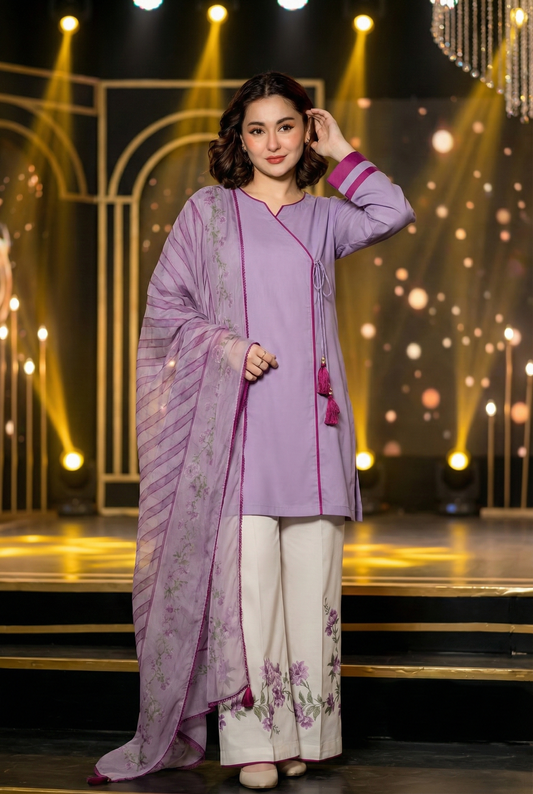 Hania Premium Stitched 3 Piece Suit
